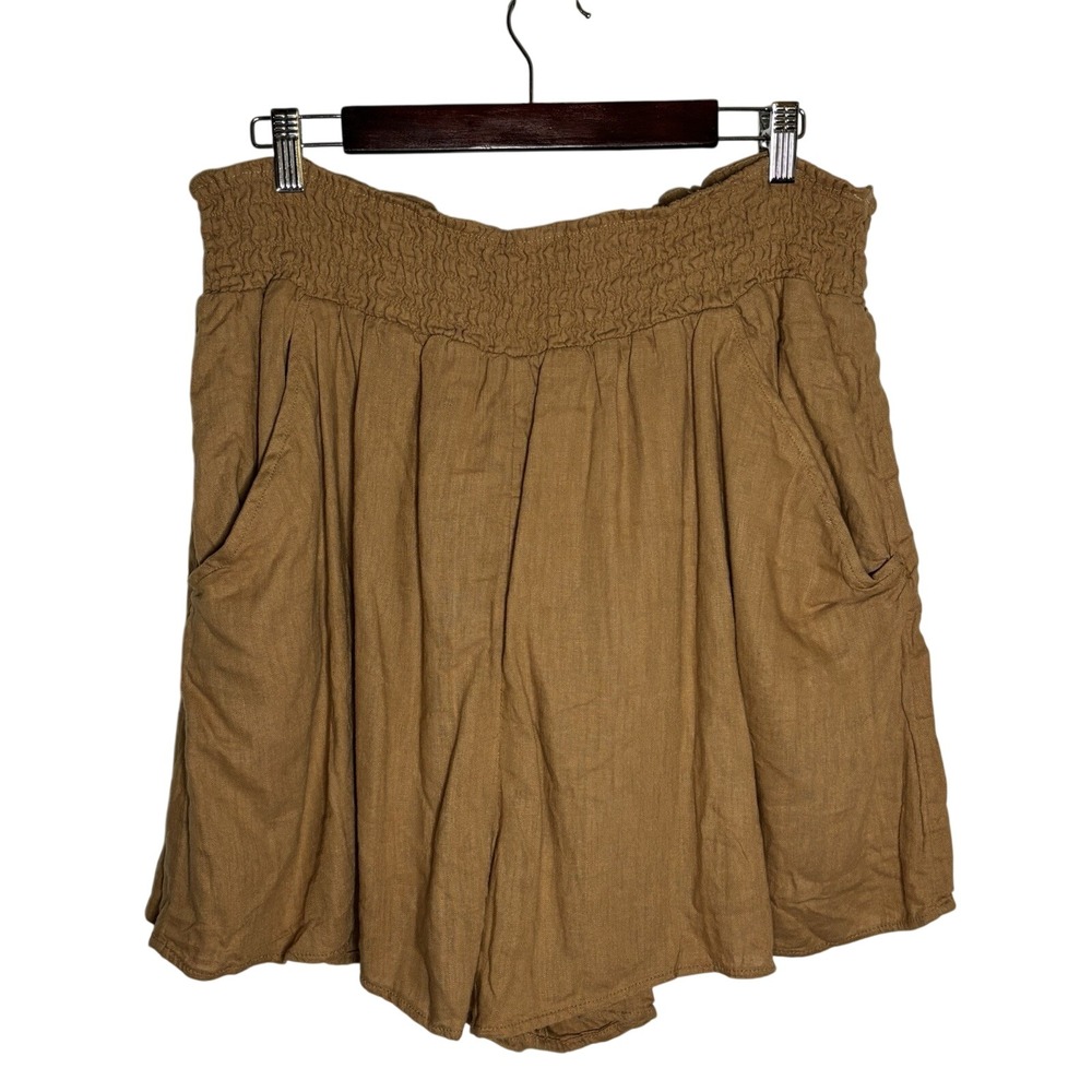 NWT American Eagle Linen High Rise Shorts Womens XXL Tan Summer Resortwear